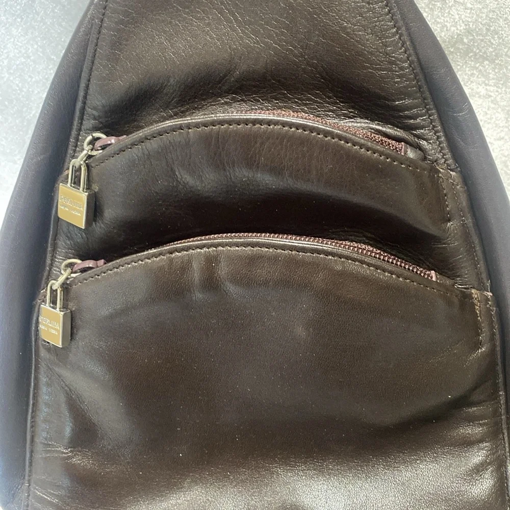Perlina chocolate brown leather backpack - Picture 5 of 12